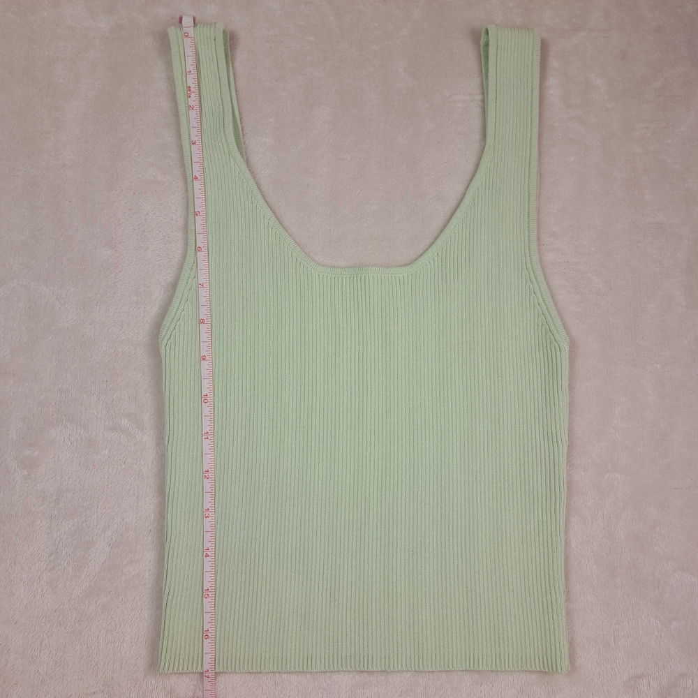 Zara Green Ribbed Tank Top